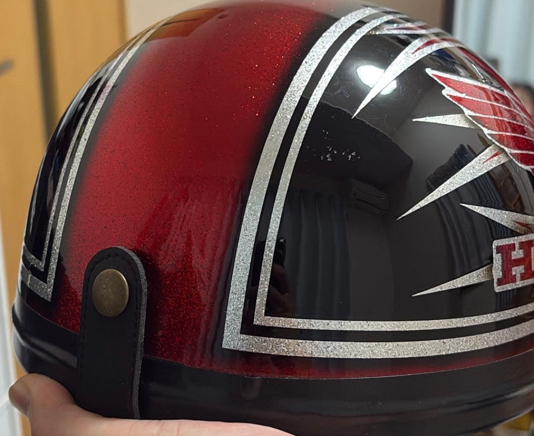 コルク HONDA ファイヤーパターン 三つボタン 赤／黒ラメ格安