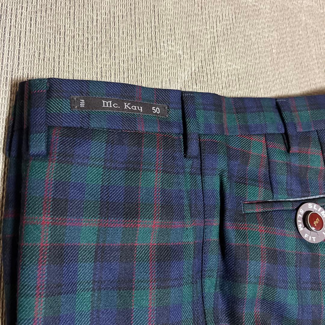 PT01 チェック柄 スラックス 50