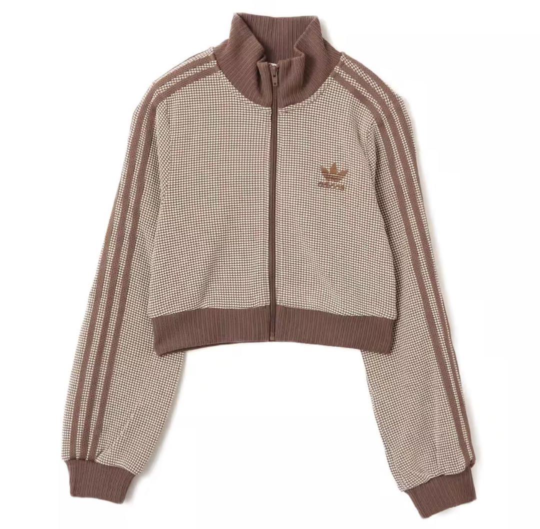 adidas クロップ トラック トップ ジャージワッフルニット S