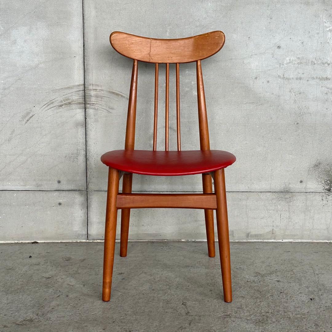 ✿1950s✿トーア TOA 昭和レトロ ダイニングチェア 赤座面 北欧スタイル