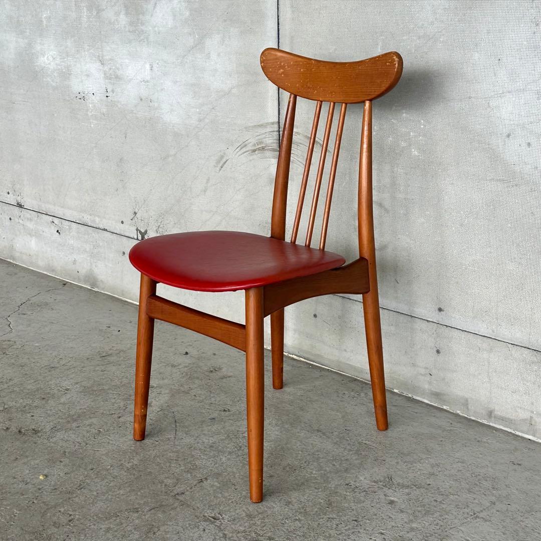 ✿1950s✿トーア TOA 昭和レトロ ダイニングチェア 赤座面 北欧スタイル