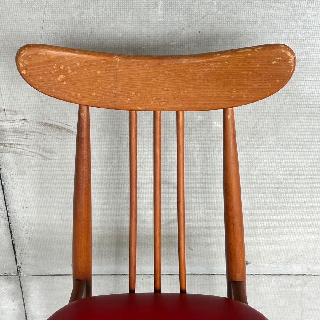 ✿1950s✿トーア TOA 昭和レトロ ダイニングチェア 赤座面 北欧スタイル