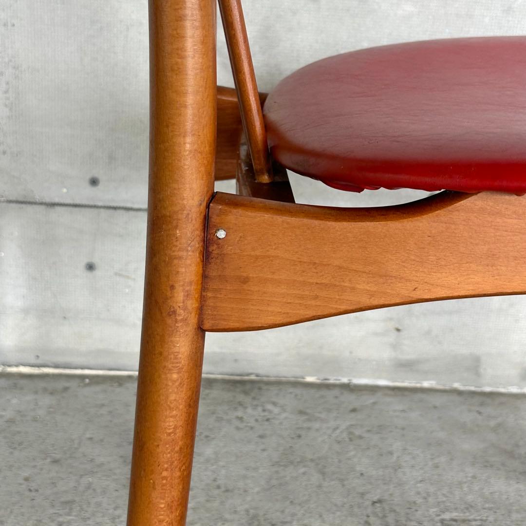 ✿1950s✿トーア TOA 昭和レトロ ダイニングチェア 赤座面 北欧スタイル