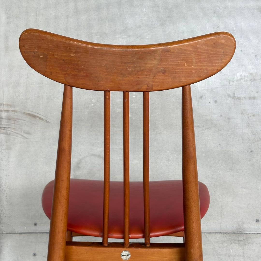 ✿1950s✿トーア TOA 昭和レトロ ダイニングチェア 赤座面 北欧スタイル