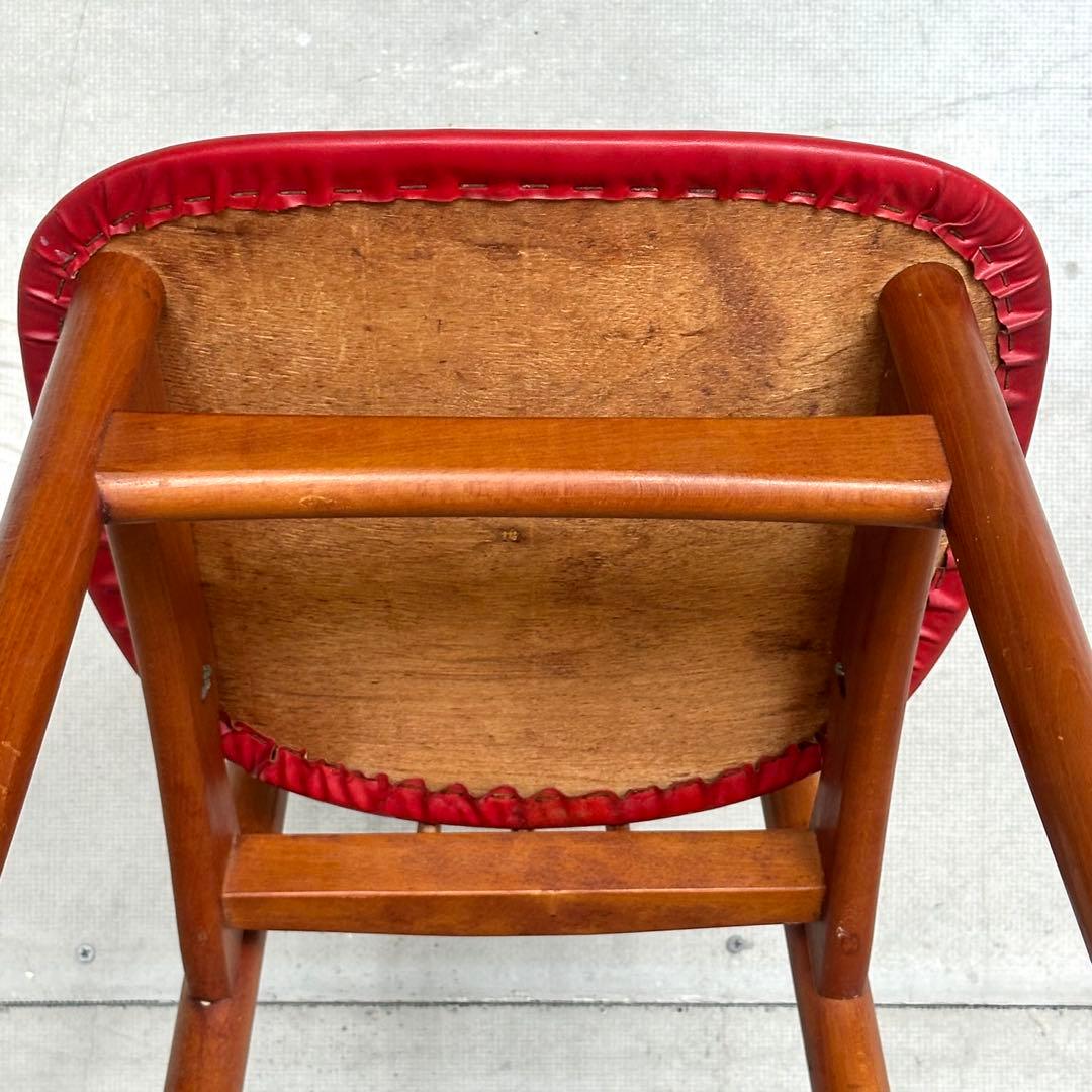 ✿1950s✿トーア TOA 昭和レトロ ダイニングチェア 赤座面 北欧スタイル