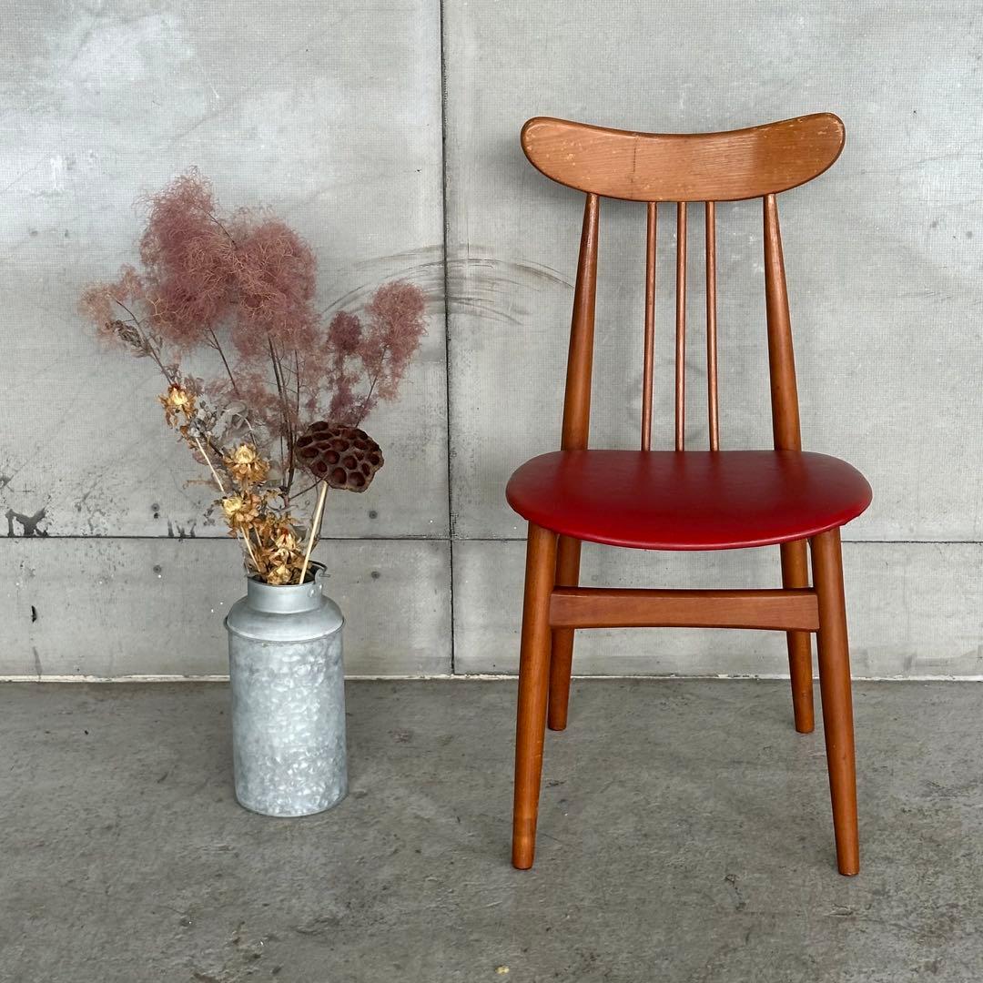 ✿1950s✿トーア TOA 昭和レトロ ダイニングチェア 赤座面 北欧スタイル