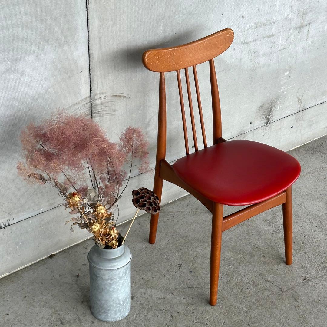 ✿1950s✿トーア TOA 昭和レトロ ダイニングチェア 赤座面 北欧スタイル