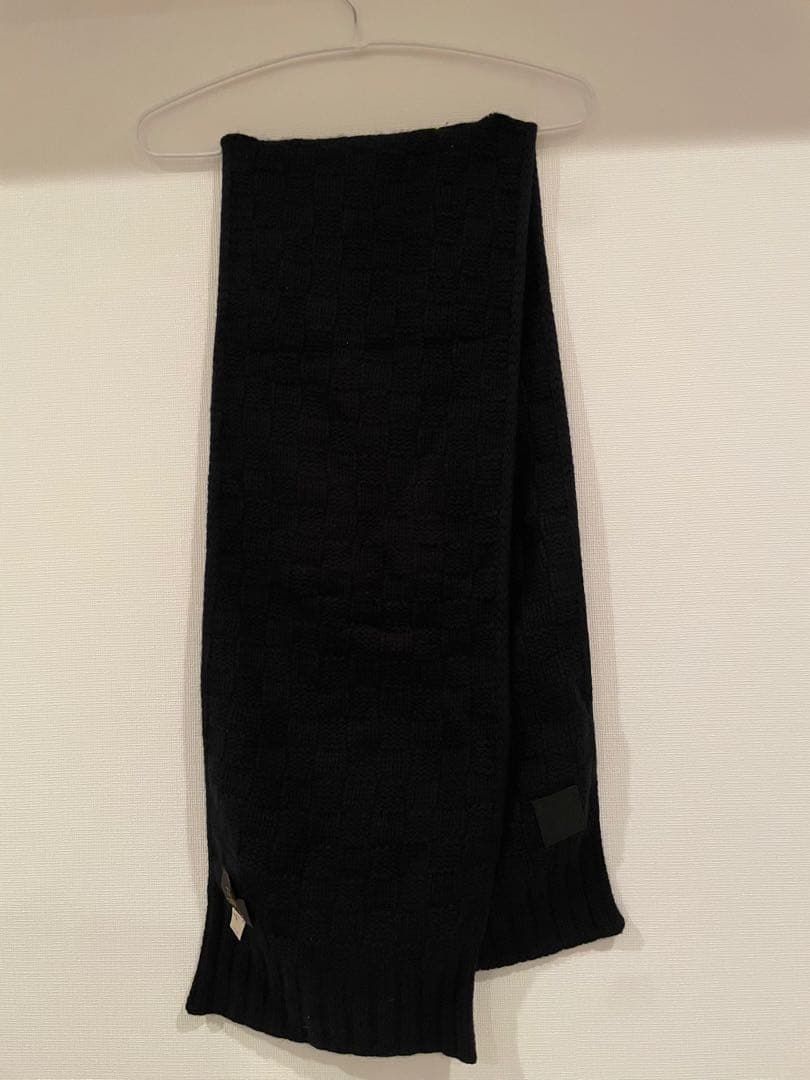 LOUIS VUITTON ブラックマフラー カシミヤ100%