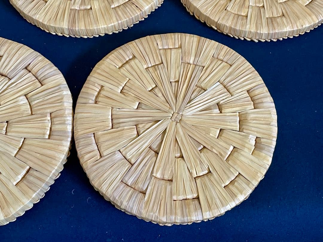 「祖」 円座 5枚 尺1寸 露地道具 茶席 紙箱 茶道具 (Ｂ)