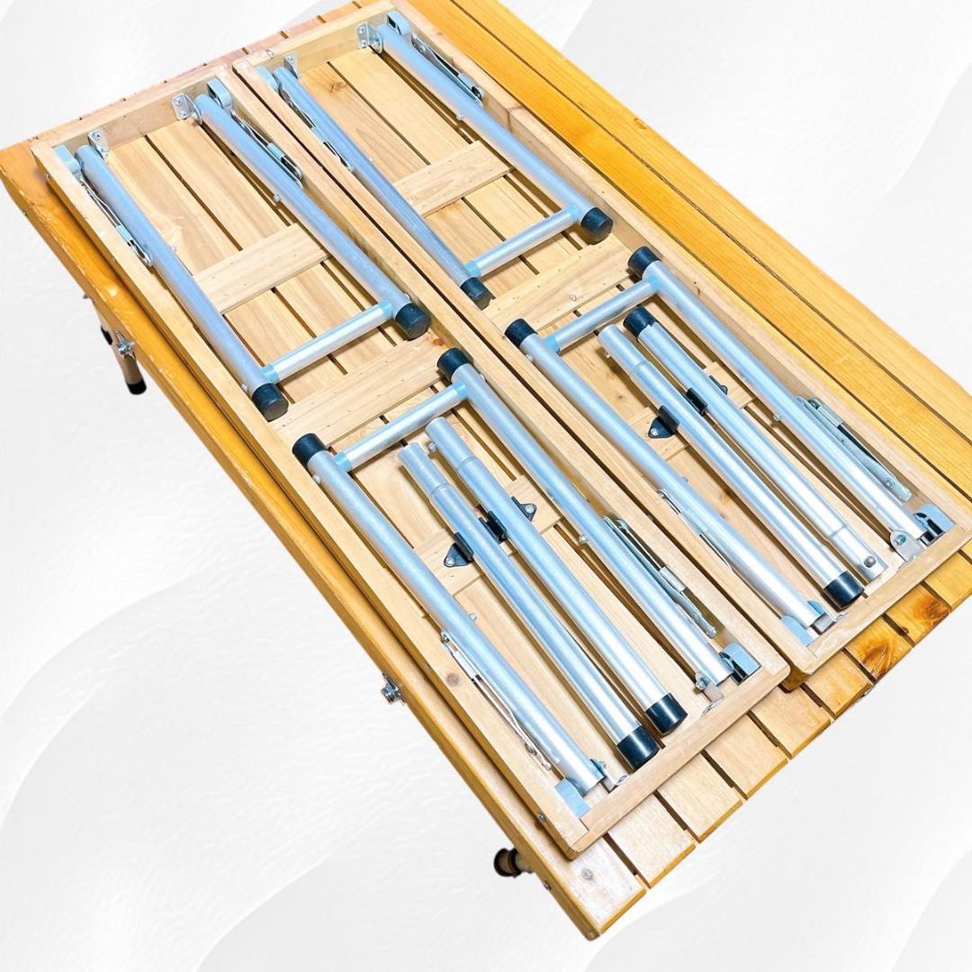 キャプテンスタッグ　アウトドア　折りたたみ　ベンチ テーブルセット　木製♪