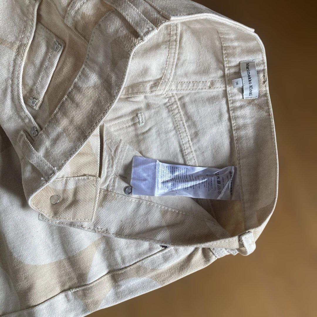 Marimekko 花柄デニムハーフパンツ Mサイズ