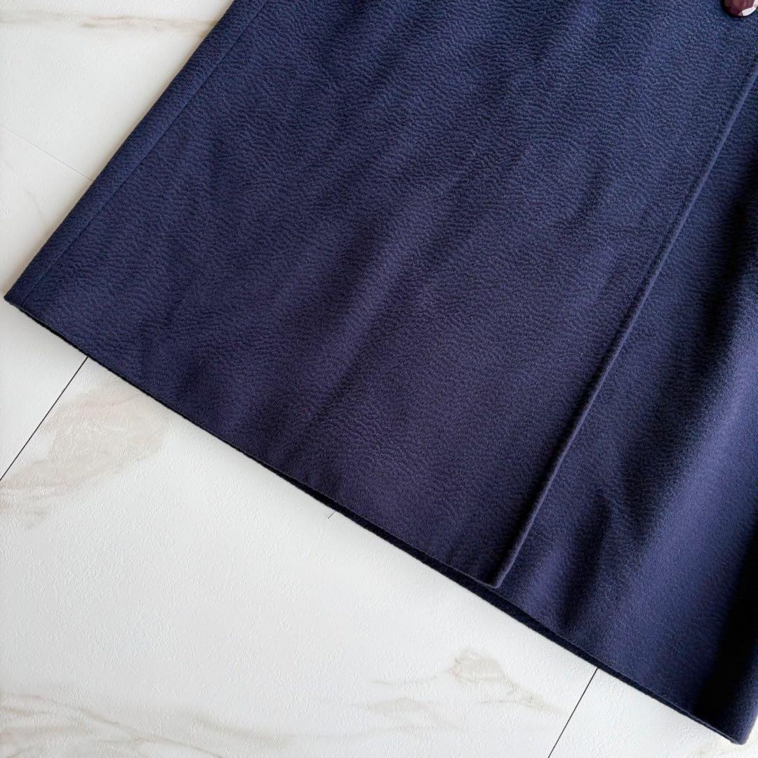 大きいサイズ13+◆美品 レリアン カシミヤ100 ロング チェスター コート