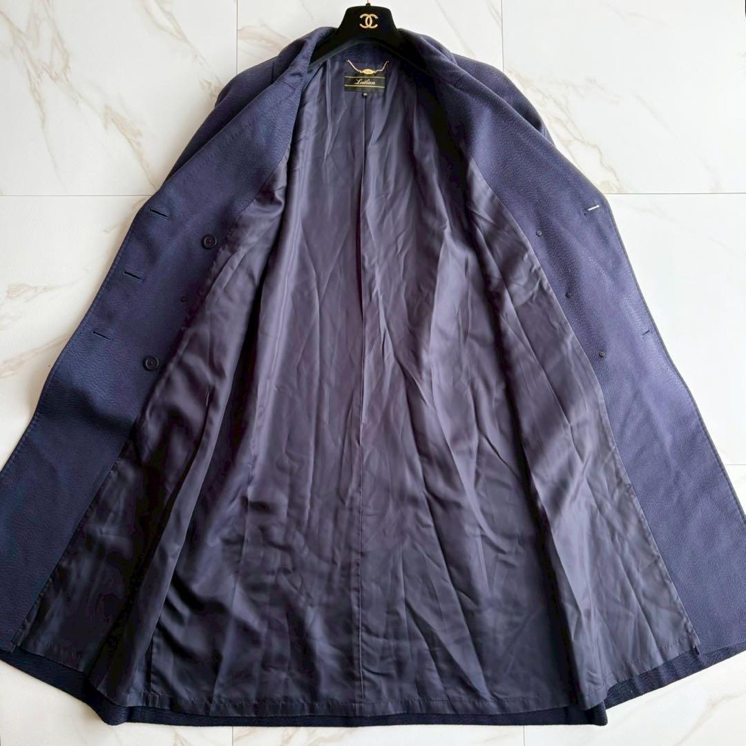大きいサイズ13+◆美品 レリアン カシミヤ100 ロング チェスター コート
