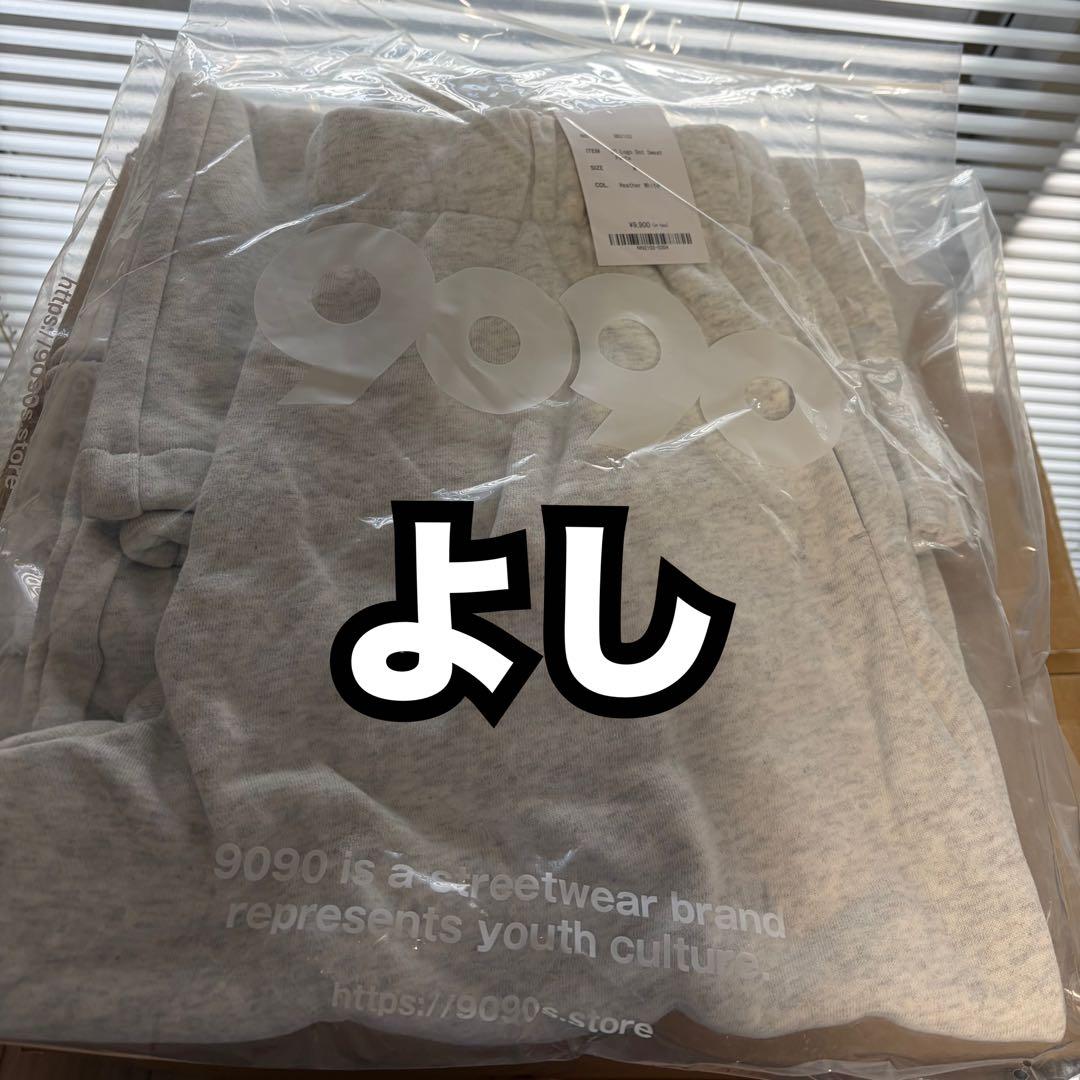ホワイト　9090 パーカー フーディ セットアップ Hoodie M