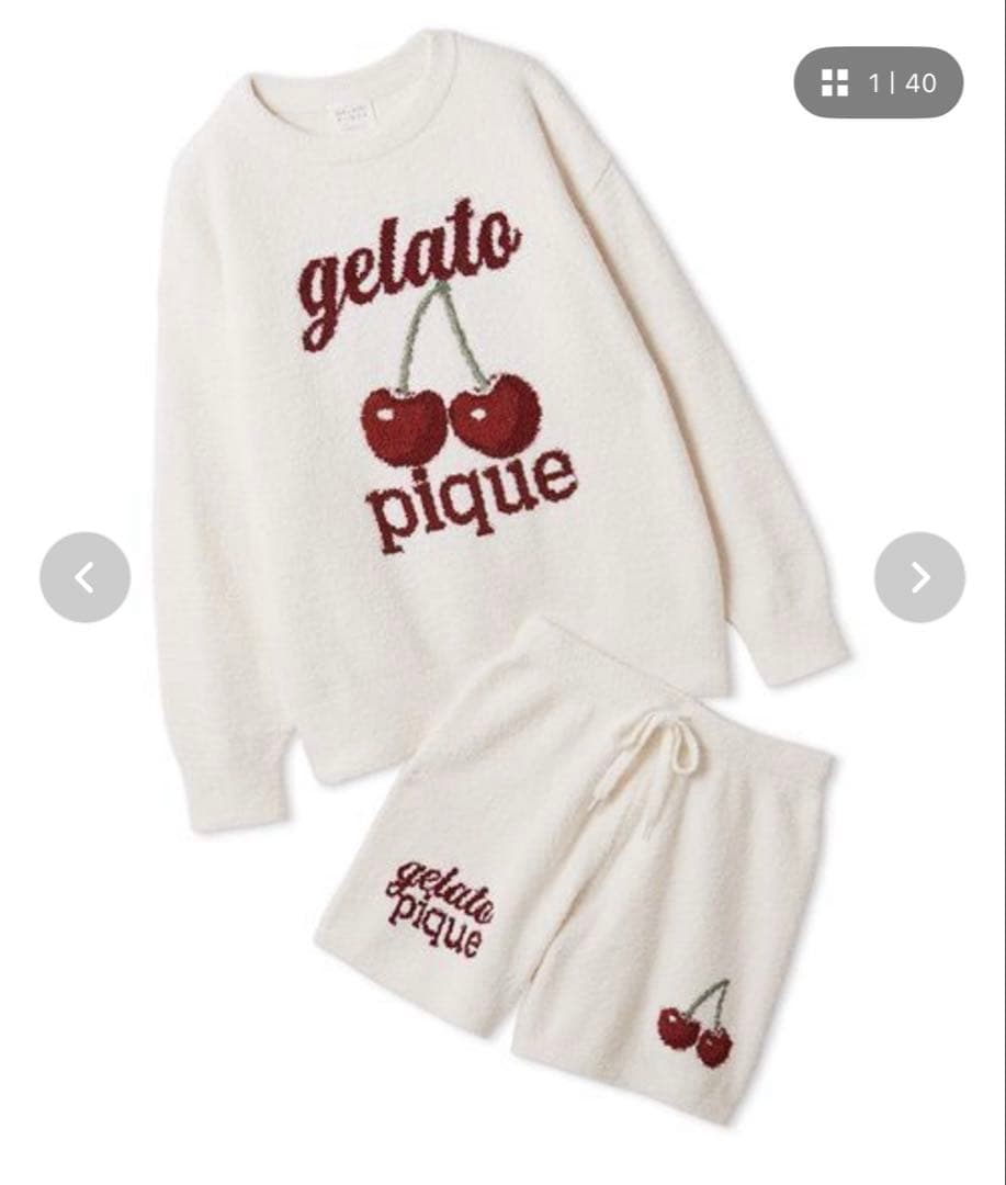 gelatopique べビモコチェリージャガードプルオーバー&ショートパンツ