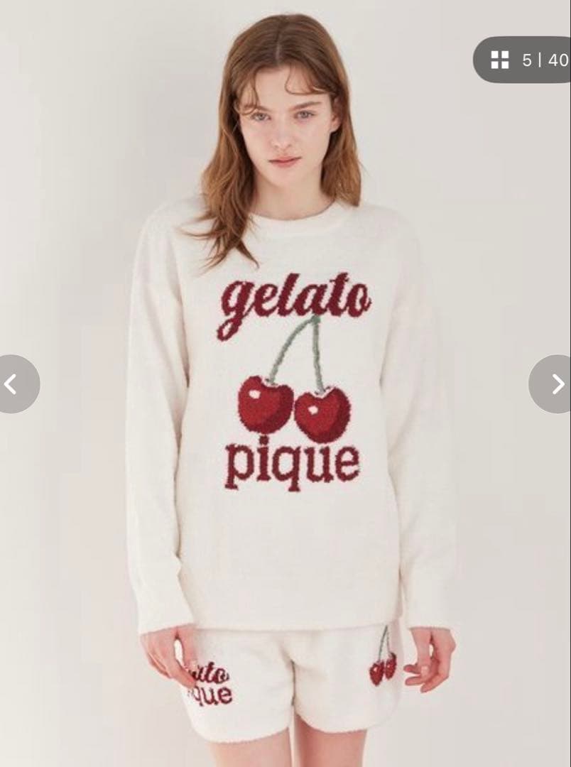 gelatopique べビモコチェリージャガードプルオーバー&ショートパンツ