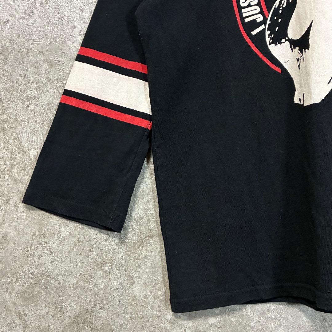 ヒステリックグラマー ロンT七分袖カットソー ヒスガール ブラック L 袖ライン