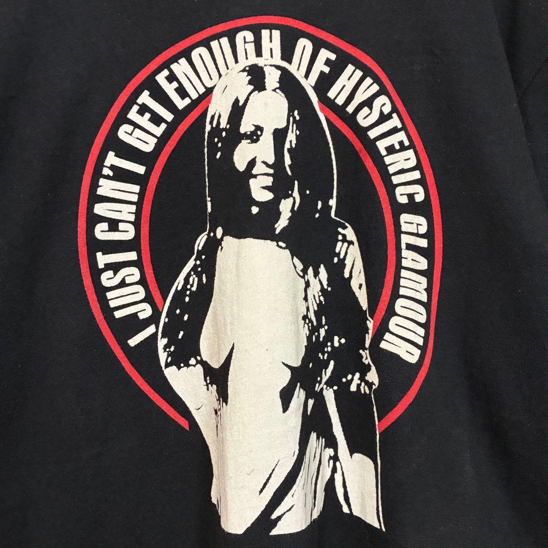 ヒステリックグラマー ロンT七分袖カットソー ヒスガール ブラック L 袖ライン