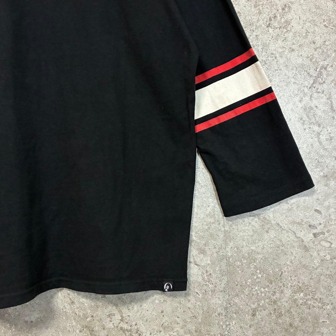 ヒステリックグラマー ロンT七分袖カットソー ヒスガール ブラック L 袖ライン