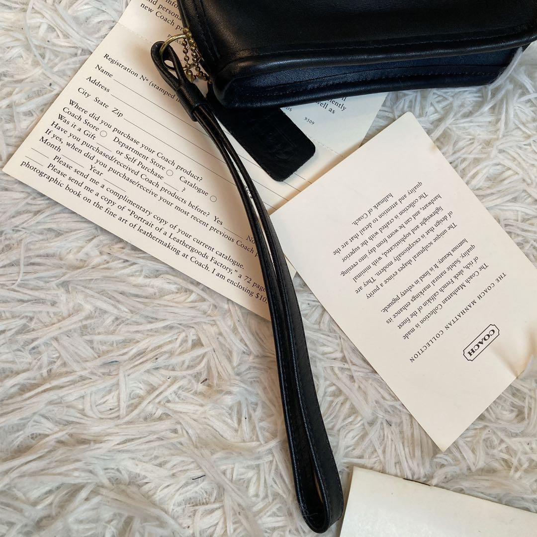極美品 vintage coach old usa 黒 クラッチバッグ
