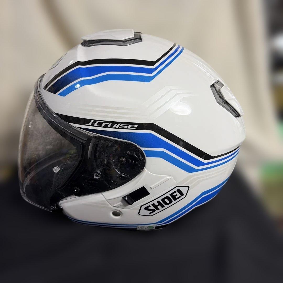 SHOEI J-Cruise ジェットヘルメット ホワイト/ブルー Lサイズ