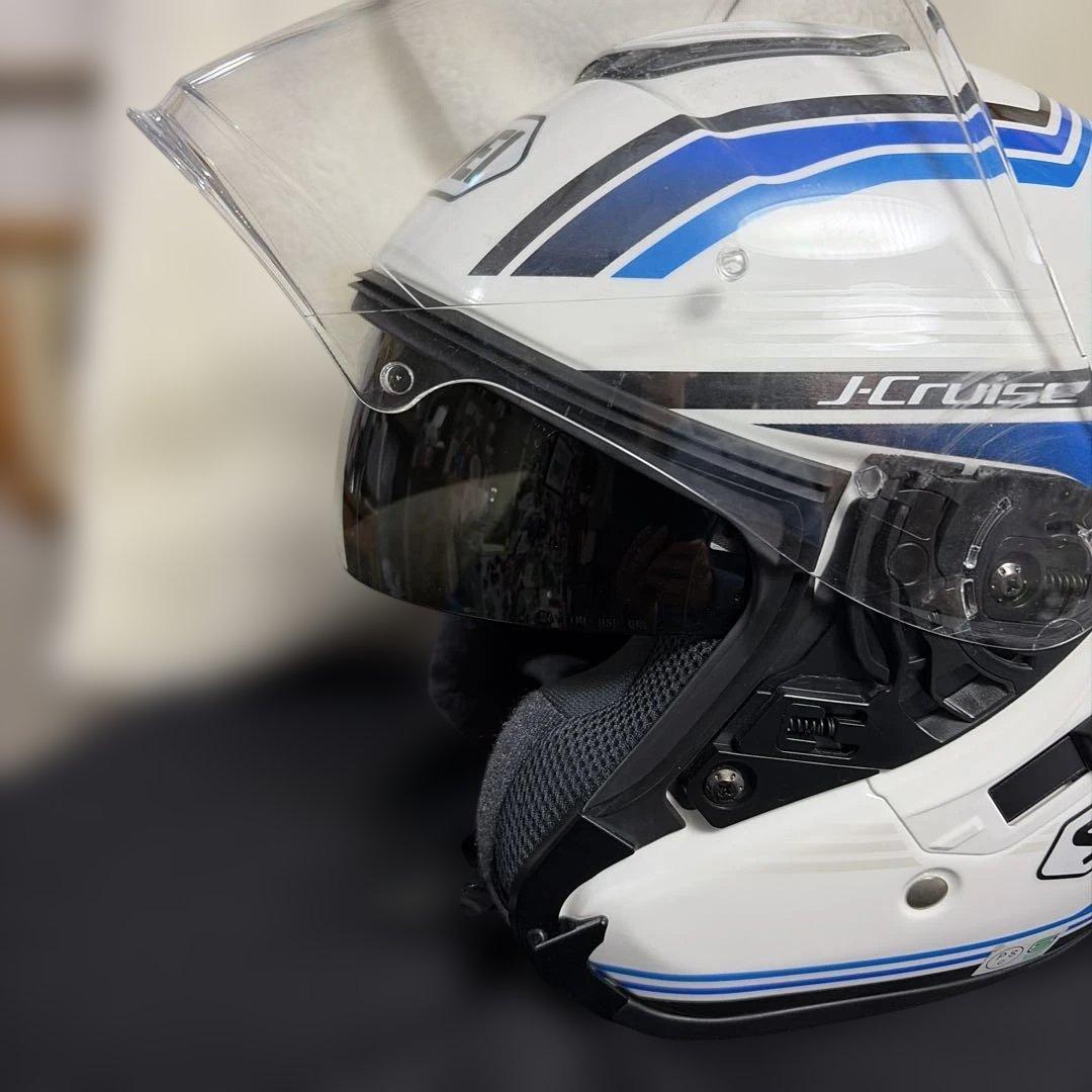 SHOEI J-Cruise ジェットヘルメット ホワイト/ブルー Lサイズ