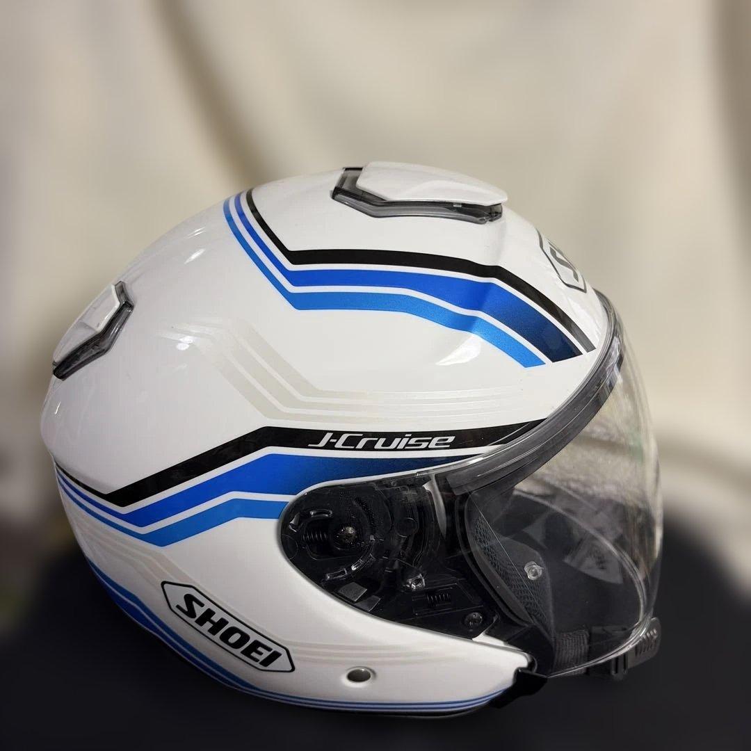 SHOEI J-Cruise ジェットヘルメット ホワイト/ブルー Lサイズ