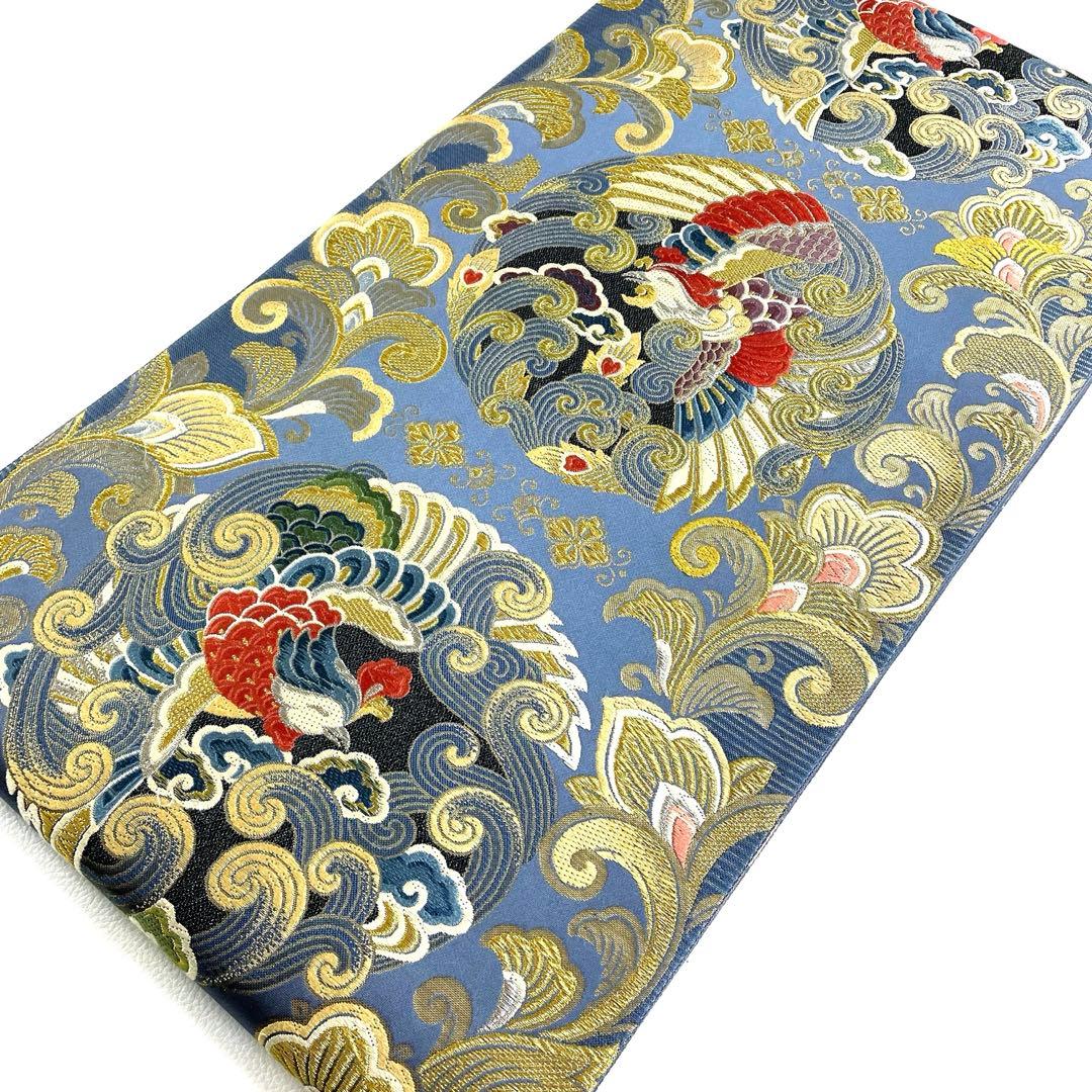 専用帯5031 ●高級 正絹 円鳳唐花文 本金箔 六通 袋帯