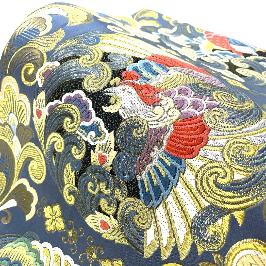 専用帯5031 ●高級 正絹 円鳳唐花文 本金箔 六通 袋帯