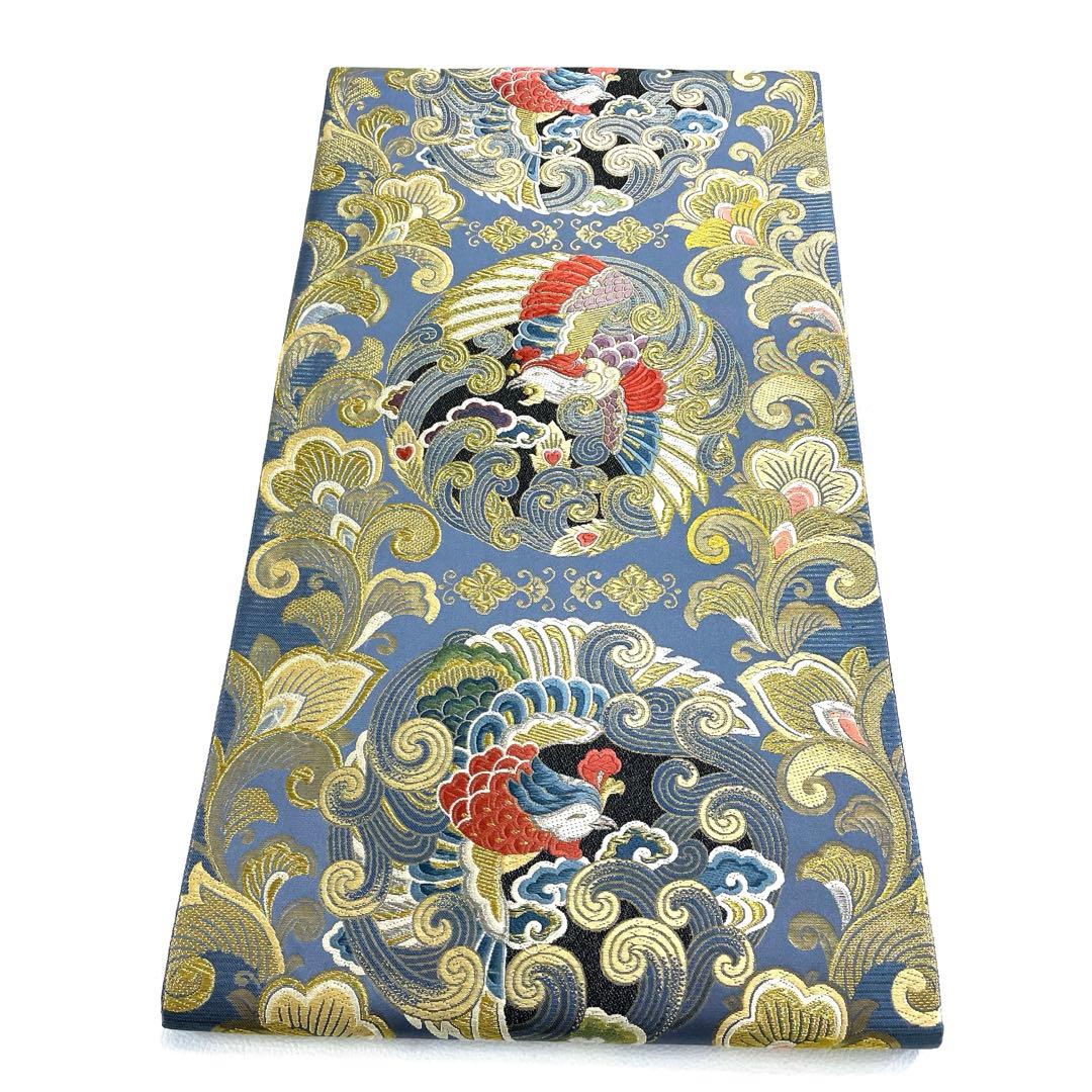 専用帯5031 ●高級 正絹 円鳳唐花文 本金箔 六通 袋帯