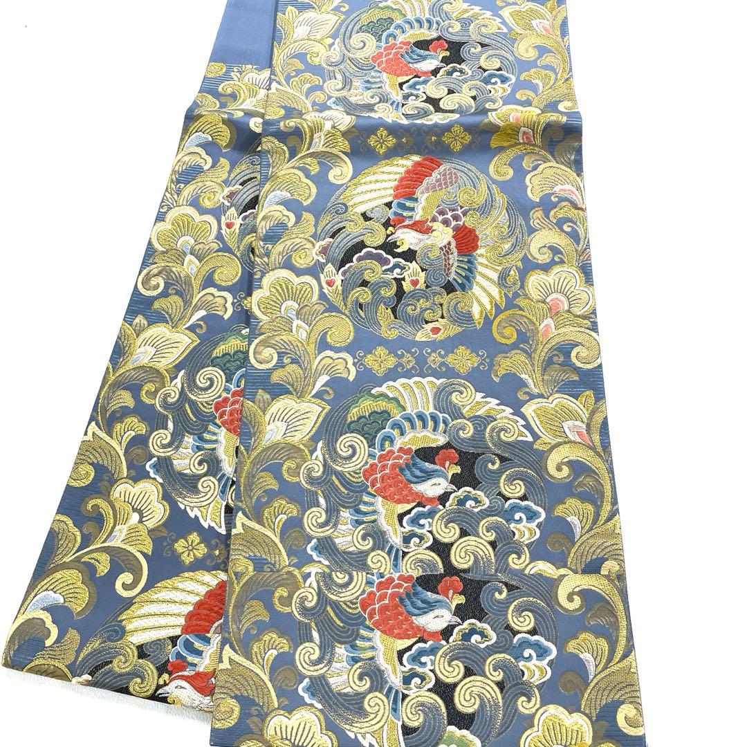 専用帯5031 ●高級 正絹 円鳳唐花文 本金箔 六通 袋帯