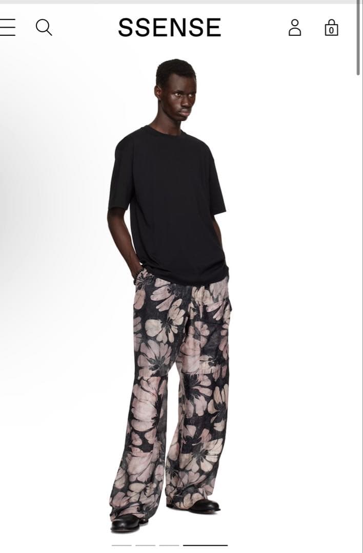 DRIES VAN NOTEN 25ss シルク ドローストリング カーゴパンツ