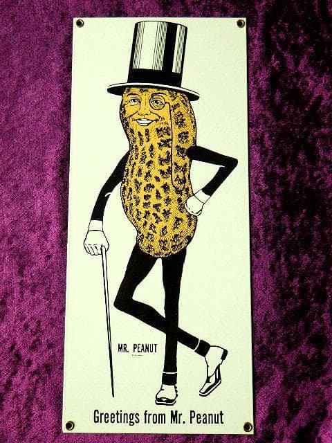 デッド未使用【1993年】✨ヴィンテージ ミスターピーナッツ✨メタル 看板バナー