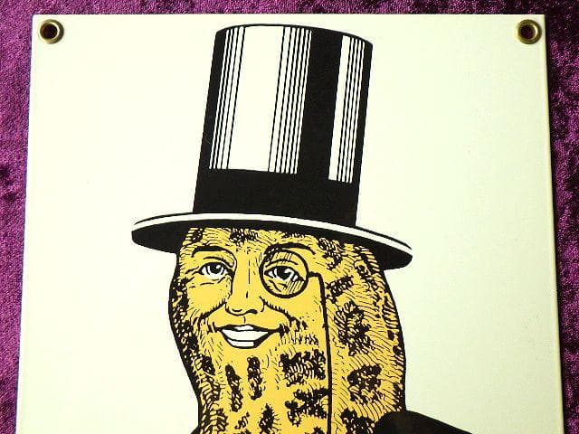 デッド未使用【1993年】✨ヴィンテージ ミスターピーナッツ✨メタル 看板バナー