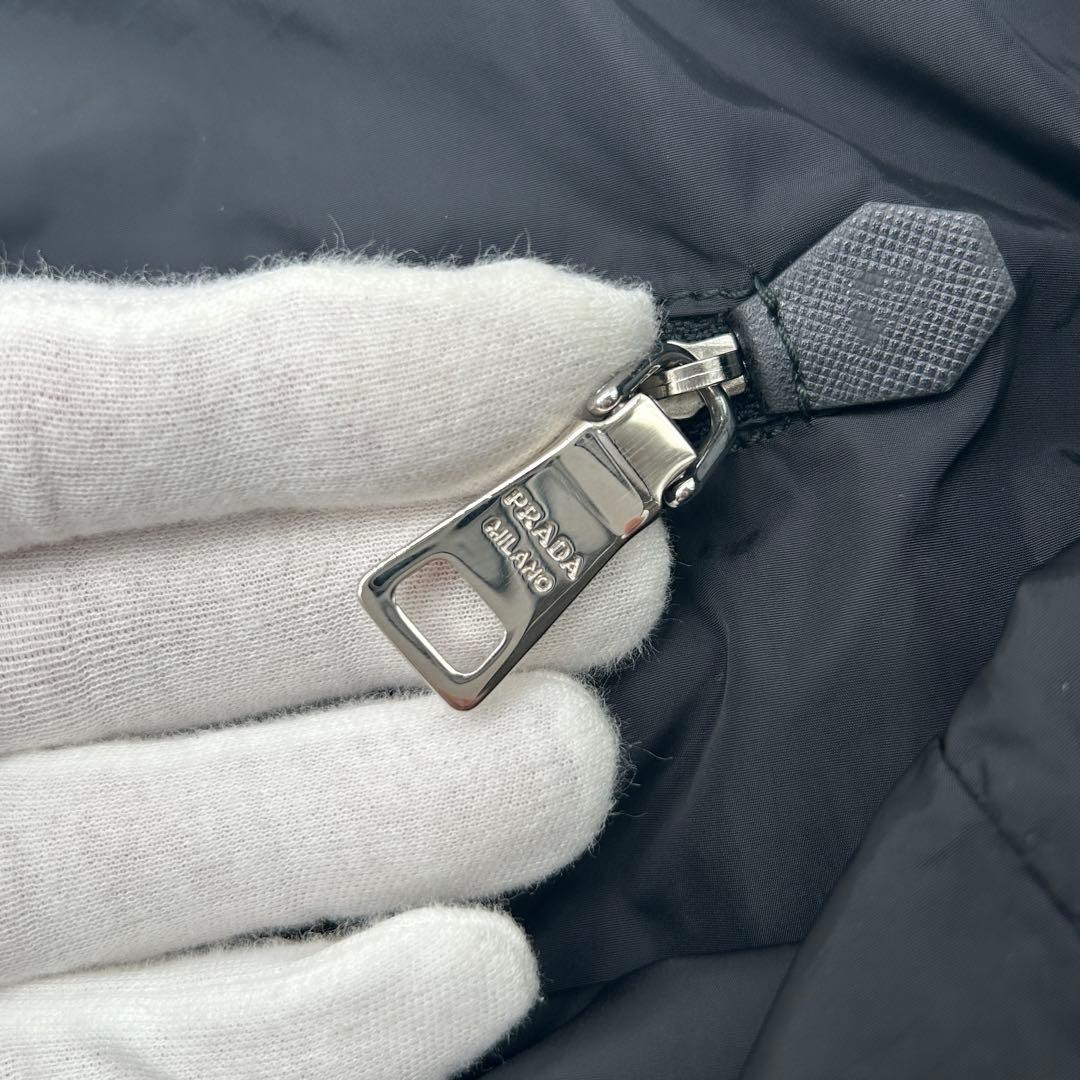 PRADA ギンガムチェック トートバッグ 三角ロゴ 大容量 ブラック 白タグ