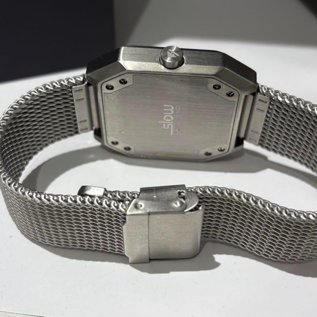 Slow Jo 01 スイス製 オールシルバー 腕時計 レア 美 品 箱付き