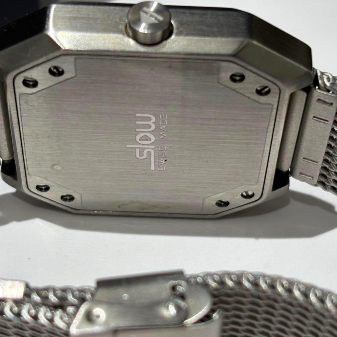 Slow Jo 01 スイス製 オールシルバー 腕時計 レア 美 品 箱付き