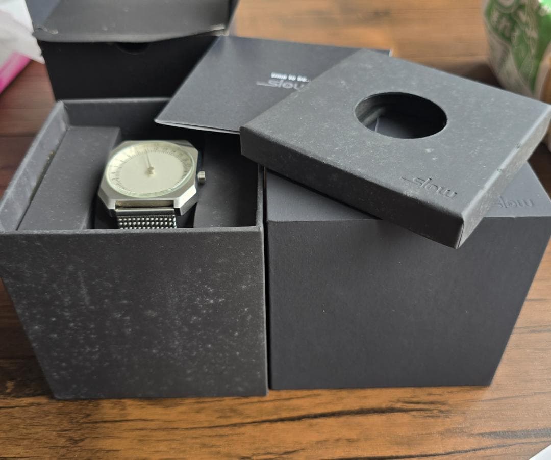 Slow Jo 01 スイス製 オールシルバー 腕時計 レア 美 品 箱付き