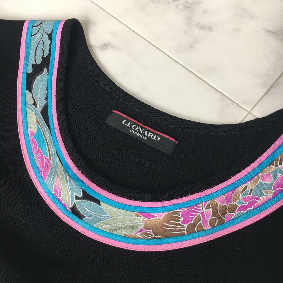 美品　LEONARD レオナール　ニット　ドレス　ワンピース　42