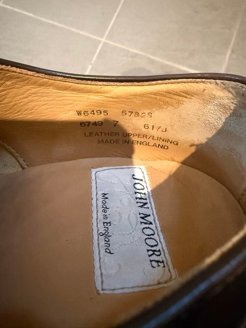 「JOHN MOORE ジョンムーア スエード レザーシューズ 英国製 UK7」