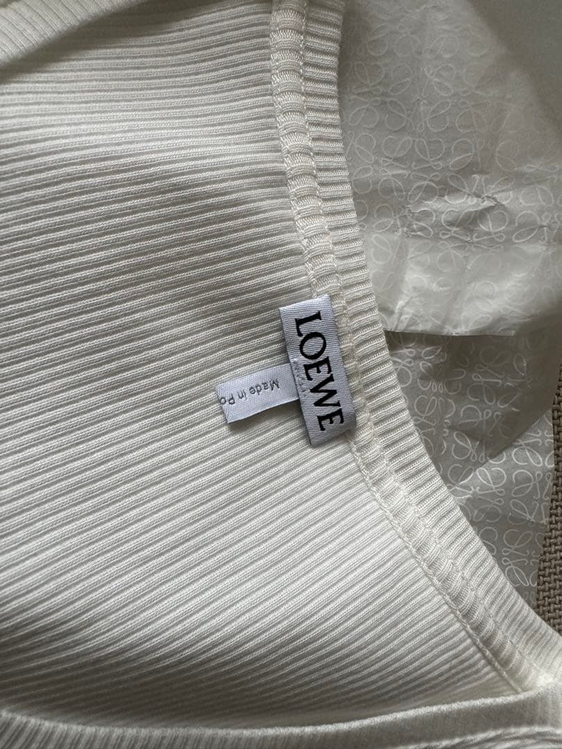 【正規品】LOEWE リブ編み タンクトップ M ホワイト