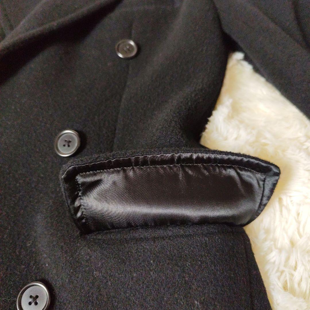 【美品】ラルフローレン　ダブルブレスト　ウールコート　9号　ブラック