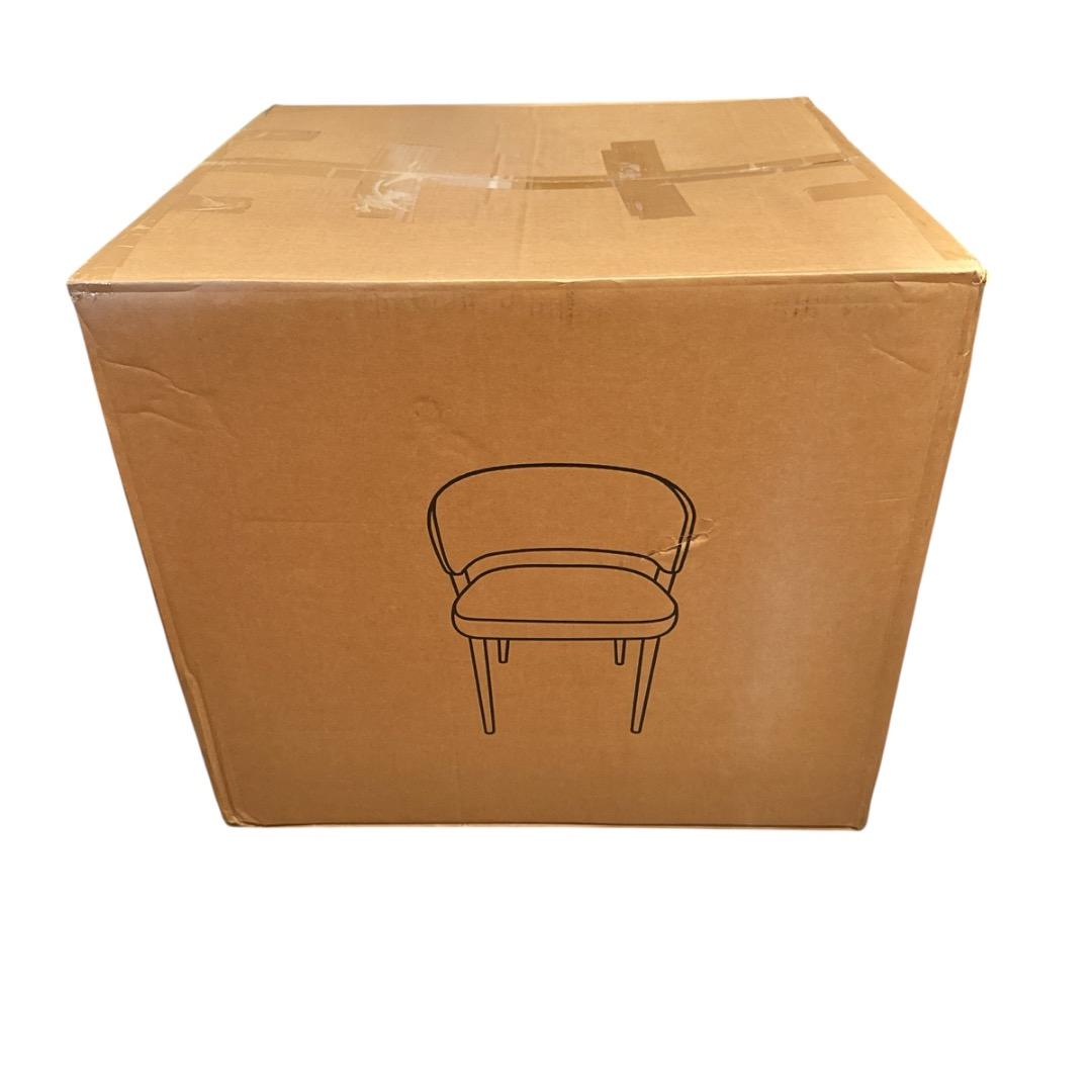 ダイニングチェア 2脚セット 北欧風 モダンデザイン 肘付 PUレザー　グレー