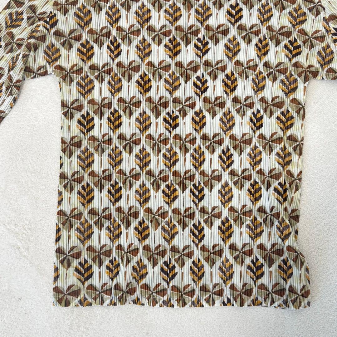 極美品✨PLEATS PLEASE プリーツ　長袖　トップス　クローバー　総柄