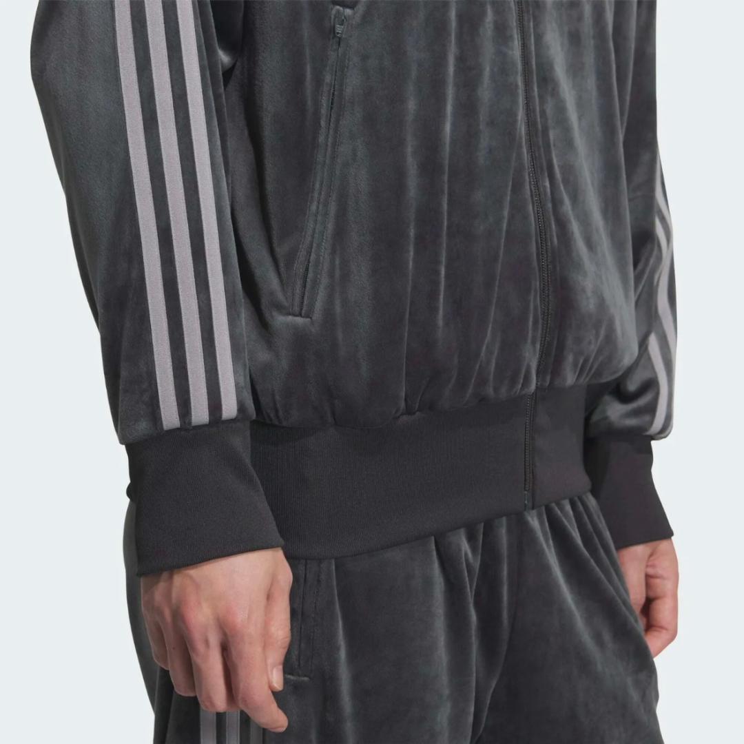 adidas ファイヤーバード ベロア トラックトップ 正規品 グレー　XL