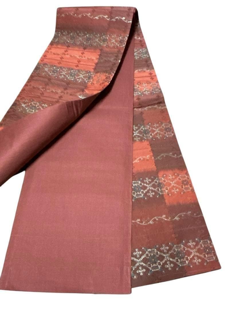 A20 新品　全通袋帯　紬　銀糸　フォーマル　着物　正絹