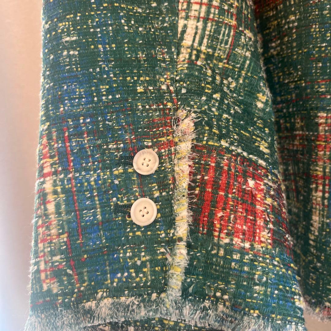 ジャケット・アウター AMERI LADY LIKE PRINT TWEEDS JACKET