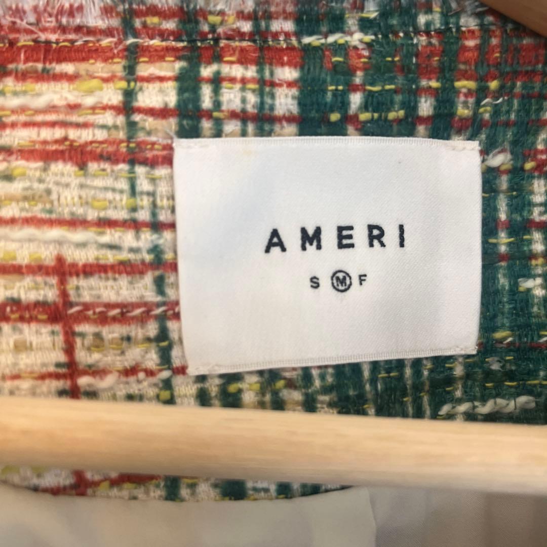 ジャケット・アウター AMERI LADY LIKE PRINT TWEEDS JACKET