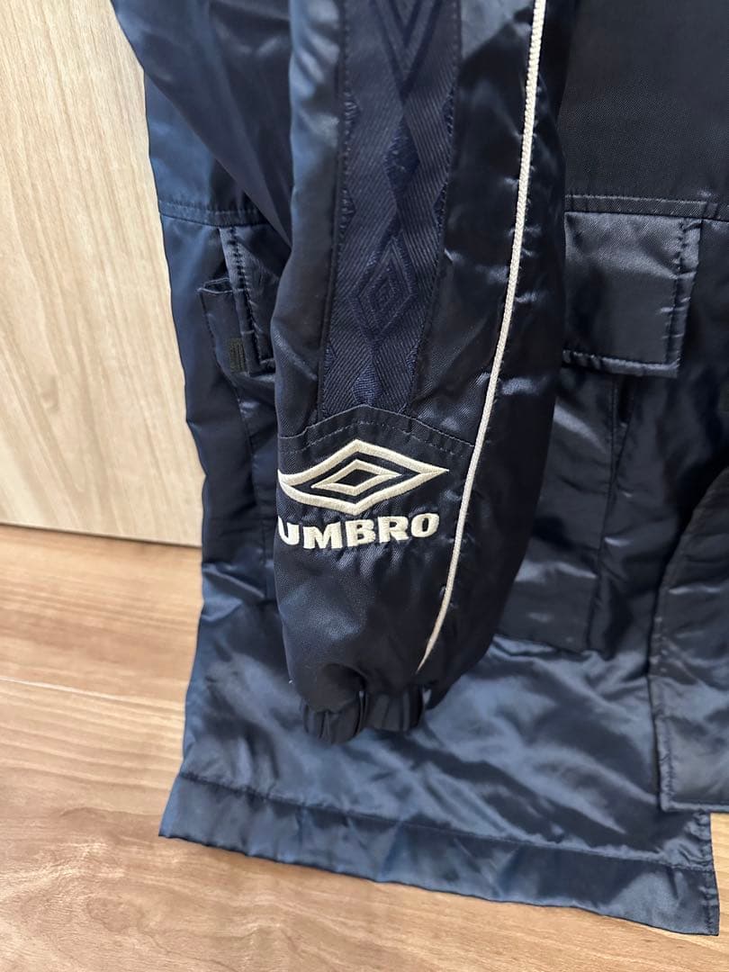 90S UMBRO×デサント　フード付きベンチコート ネイビー