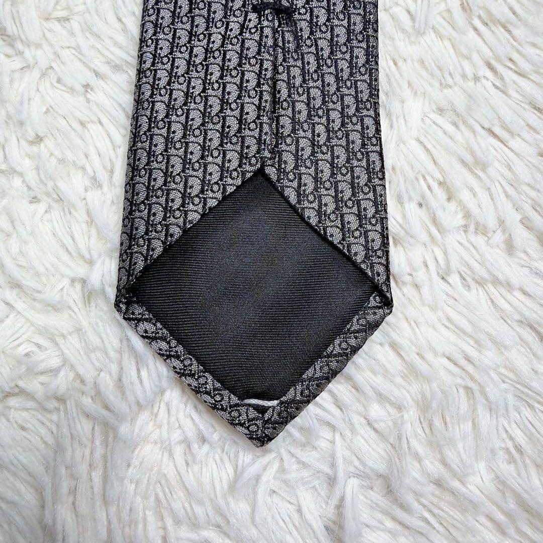 【希少】Dior ディオール　トロッター　総柄　金具　シルク　ネクタイ　細身